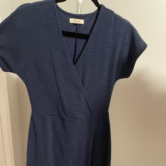 Madewell Blue Wrap Dress - Picture 2 of 8